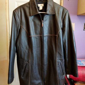 PRESWICK & MOORE BROWN LEATHER JACKET